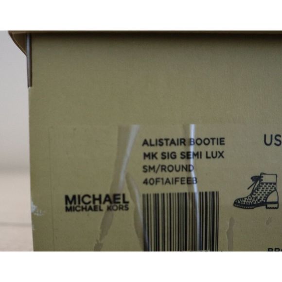 Michael Kors Women Sz 8M Brown/Blck Alistar Lace-Up Lug Sole Combat Booties $160 - Picture 8 of 8